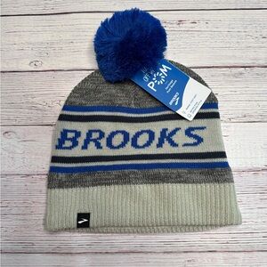 Brooks Beanie with Blue Pom-Pom